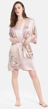 KIM + ONO Jia Washable Silk Lightweight Short Kimono   KIM+ONO - cream blush / one size