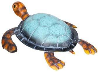 Evergreen "Metal Vivid Sea Turtle Garden Statue, 4""H"