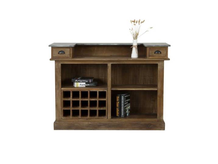 Meuble de bar en bois de cèdre recyclé et métal - Spritz - Maison Pavane