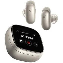 SOUNDCORE BY ANKER Liberty 5 Pro Max, KI-Notizassistent, glasklare Anrufe, 1.78" AMOLED-Display, ANC, In-ear Kopfhörer Bluetooth Gold