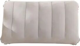 Cozy Casa Charm Portable Inflatable Travel Pillow For Car Plane & Beach Comfort gray