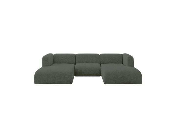 WOHNLANDSCHAFT MIRA-U1 317x179x70 Grün Velours