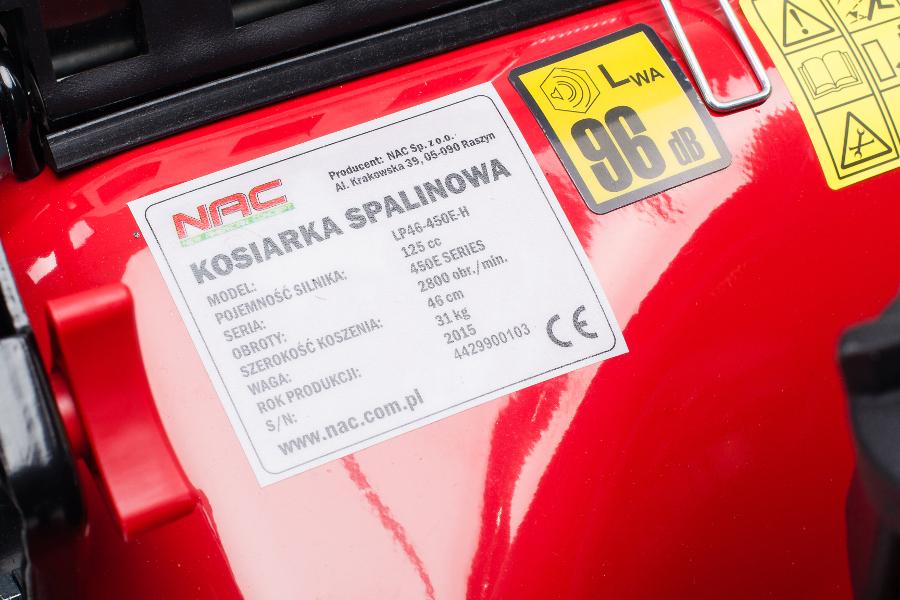 Nac Benzinmäher ohne Antrieb 46Cm Briggs & Stratton 125Cc Lp46-450E-H