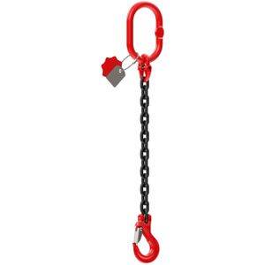 Dolezych Kettengehänge Traglast 2 t, 1-Strang, 8 mm Kettenstärke, GK 8, Gabelkopfhaken, 2 m