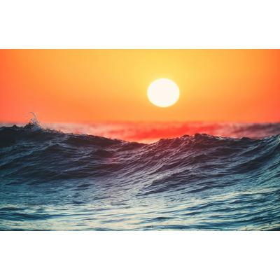 Fototapete PAPERMOON "SONNENUNTERGANG-NATUR LANDSCHAFT MEER STRAND SEE OZEAN", bunt, B:5m L:2,8m, Vlies, Tapeten