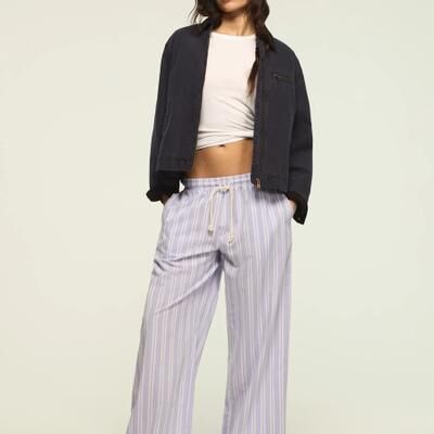 Lucky Brand Cotton Stripe Pants - Women's Pants in Blue Multi, Size S