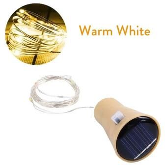 Uplift Picks Solar Wine Bottle Cork Fairy Lights With Copper Wire warm White 10 Leds 1m