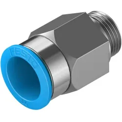 Festo, Rohrverbindungstechnik, Gerade-Verbinder 186347 QS-G3/8-16 Rohr-O 16 mm Gewinde-Mass G3/8" 1