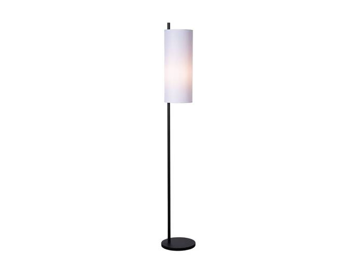 Lampadaire blanc en métal et lin design élancé, 25x25x160 cm