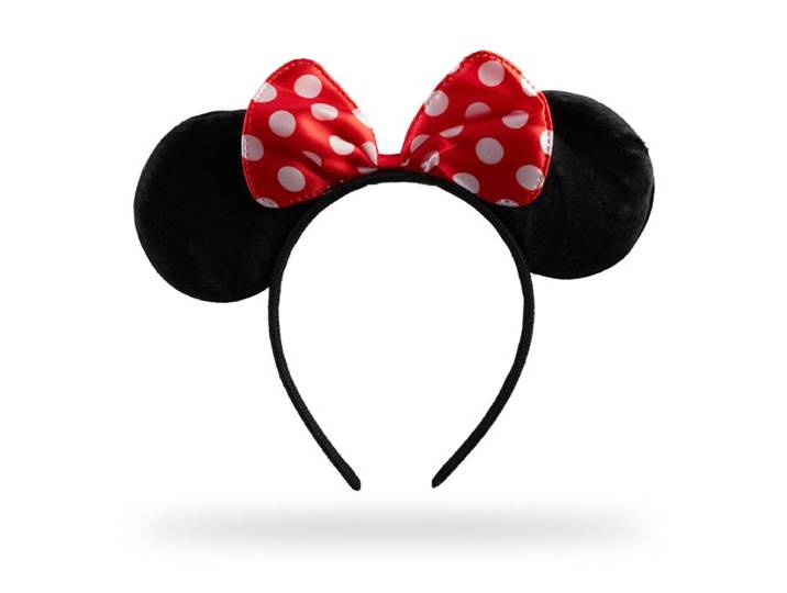Relaxdays Serre-tête minnie avec oreilles et nœud