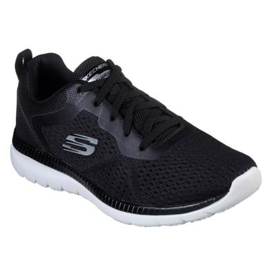 Berufsschuh SKECHERS "BOUNTIFUL - QUICK PATH", Damen, Gr. 37, schwarz-weiß (schwarz), Lederimitat, Textil, Schuhe, Freizeitschuh, Halbschuh, Schnürschuh mit gepolsterter Innensohle
