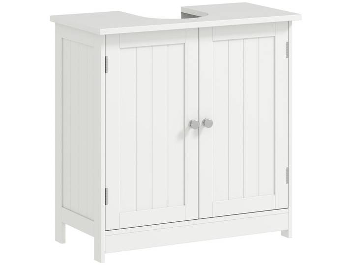 ComfortXL Waschbeckenunterschrank De-15947 mit U-Aussparung Weiß, 60x60x30 cm, Badezimmer, Badmöbel, Waschbeckenunterschränke