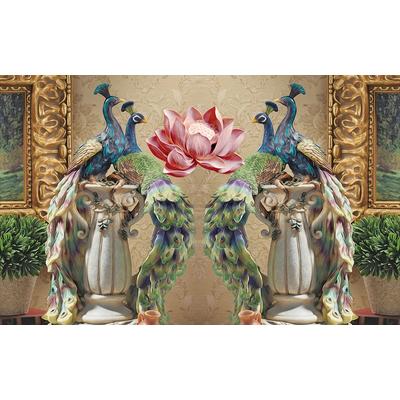 Fototapete PAPERMOON "Tiere mit Blumen", bunt, B:4,5m L:2,8m, Vlies, Tapeten