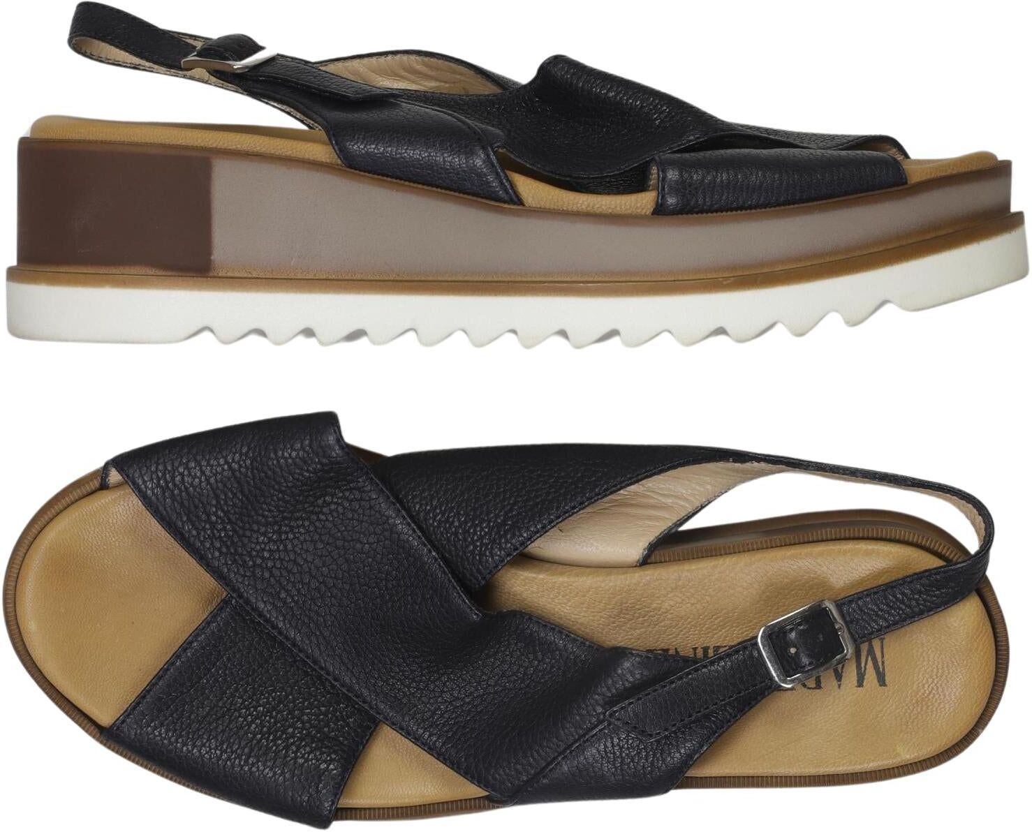 Madeleine Damen Sandalen, Schwarz, Gr. EU 38, Leder - Second Hand