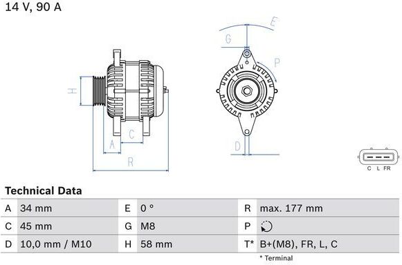 Bosch Lichtmaschine Generator 90A
