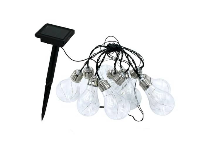 Guirlande lumineuse solaire 10 ampoules cuivre micro LED blanc chaud FANTASY STAR SOLAR 3.75m