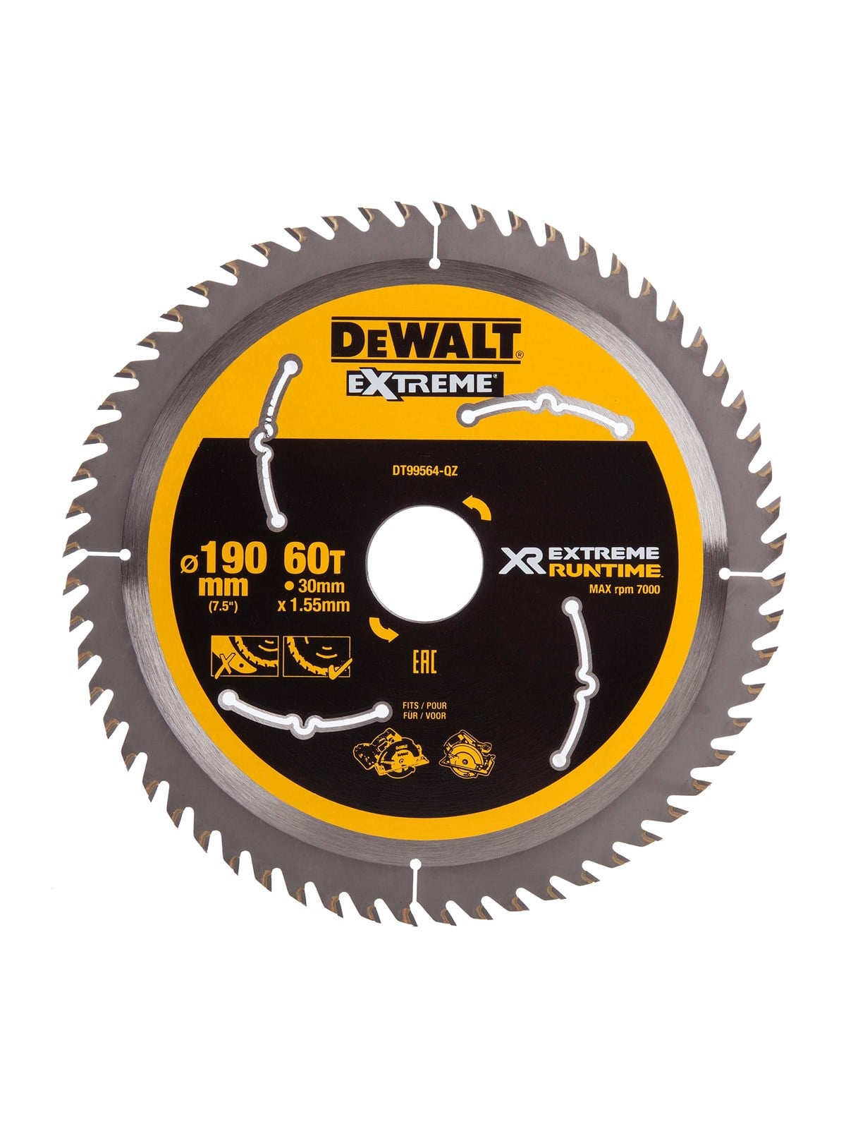 Dewalt XR Extreme Runtime Circular Saw Blade 190mm Bore 30mm 60T