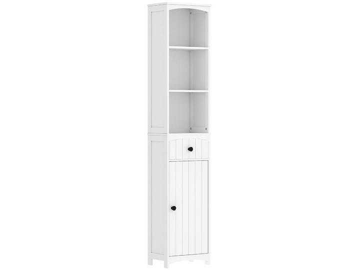Homcom Badezimmerschrank mit 3 Regalen, 1 Schublade, Weiß, 34x24x170,5cm, Holz, 24x170.5x34 cm, Badezimmer, Badmöbel, Hochschränke