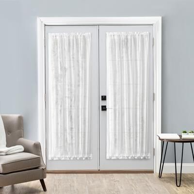 Ricardo Sea Glass Door Curtain Panel with Tie-backs