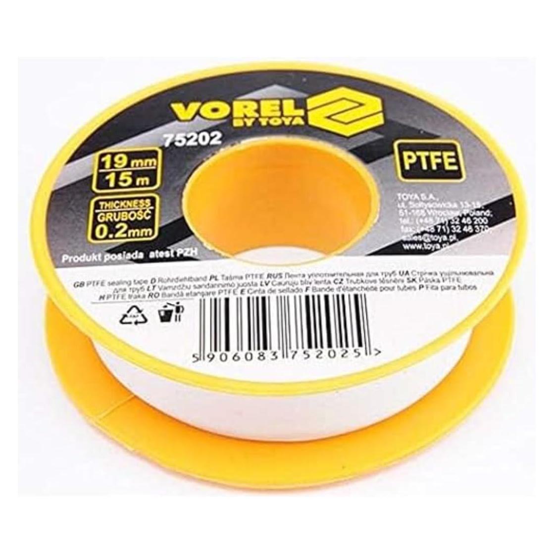 Toya VOREL TAŚMA TEFLONOWA 15m*19mm*0,2mm 75202 (19 mm) (75202)