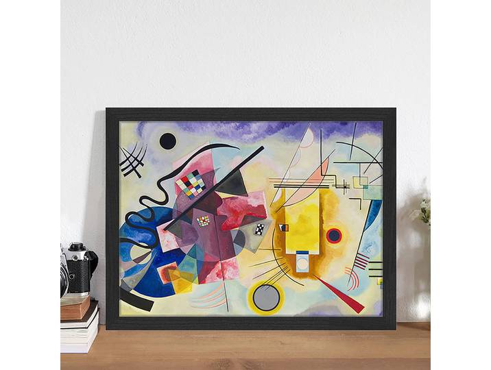 Tableau déco Yellow-Red-Blue Cadre : hêtre massif verni Revêtement : plexiglas Multicolore 42 x 32cm