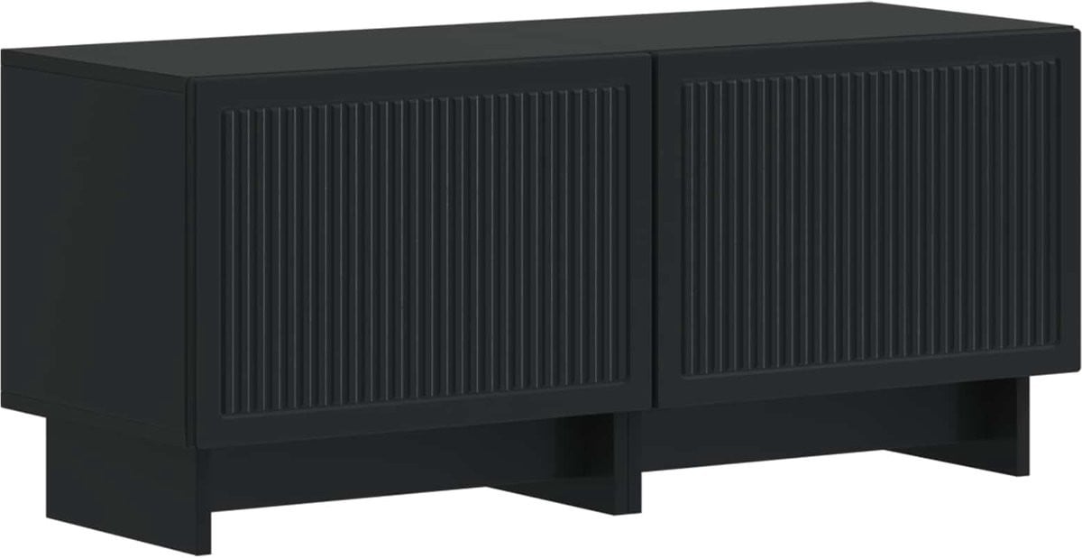 vidaXL Tv-meubel - Zwart - Bewerkt hout - Modern