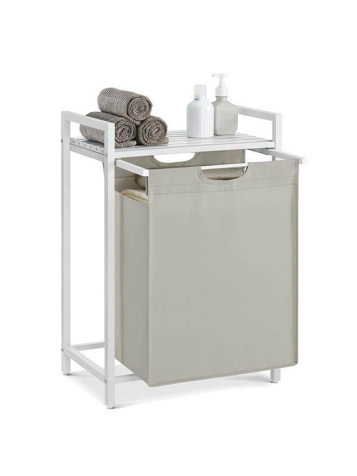 VASAGLE Wäschekorb in Grau/ Weiß - (B)50 x (H)72 x (T)33 cm - onesize