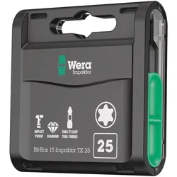 Wera Bit-Box 15 Impaktor TX, TX 25 x 25 mm, 15-teilig - 05057775001