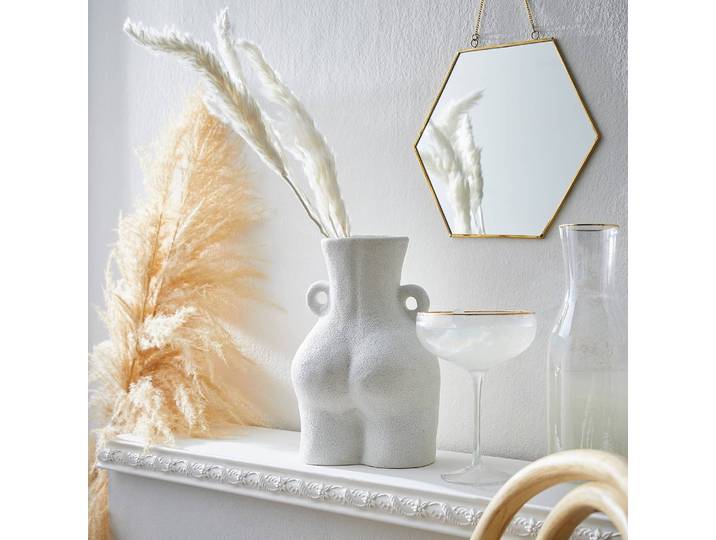 Vase 19 x 28 x 13cm Blanc/Blanc