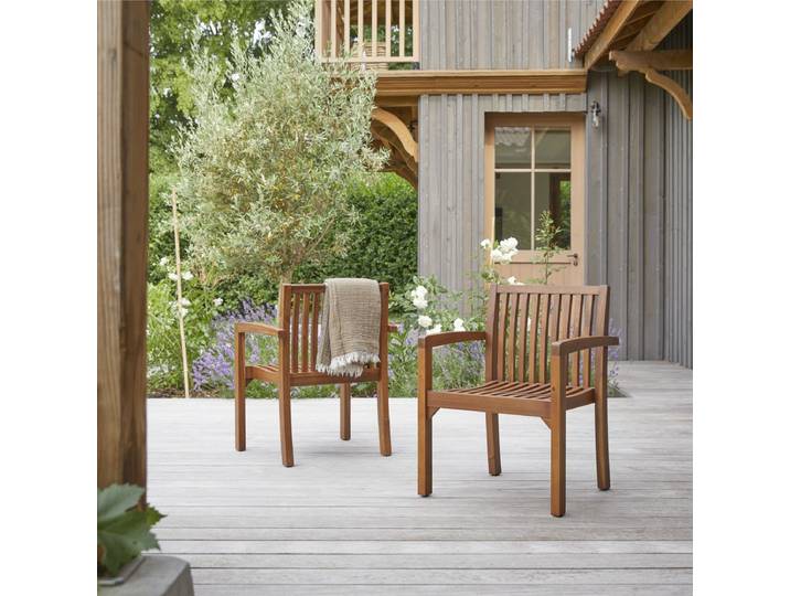 2er-Set Outdoor-Sessel Pilar aus Akazienholz - Braun