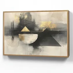 WANDLEUCHTE MIT AKKU Abstrakt - Schwarz - Farbe - Modern Farbwechsel 100x70 cm Wandlampe
