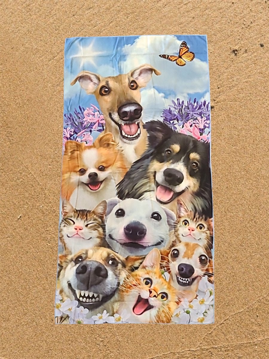 The Coloured House Honden Strandlaken Selfie Fun In The Sun, 90 x 180 cm