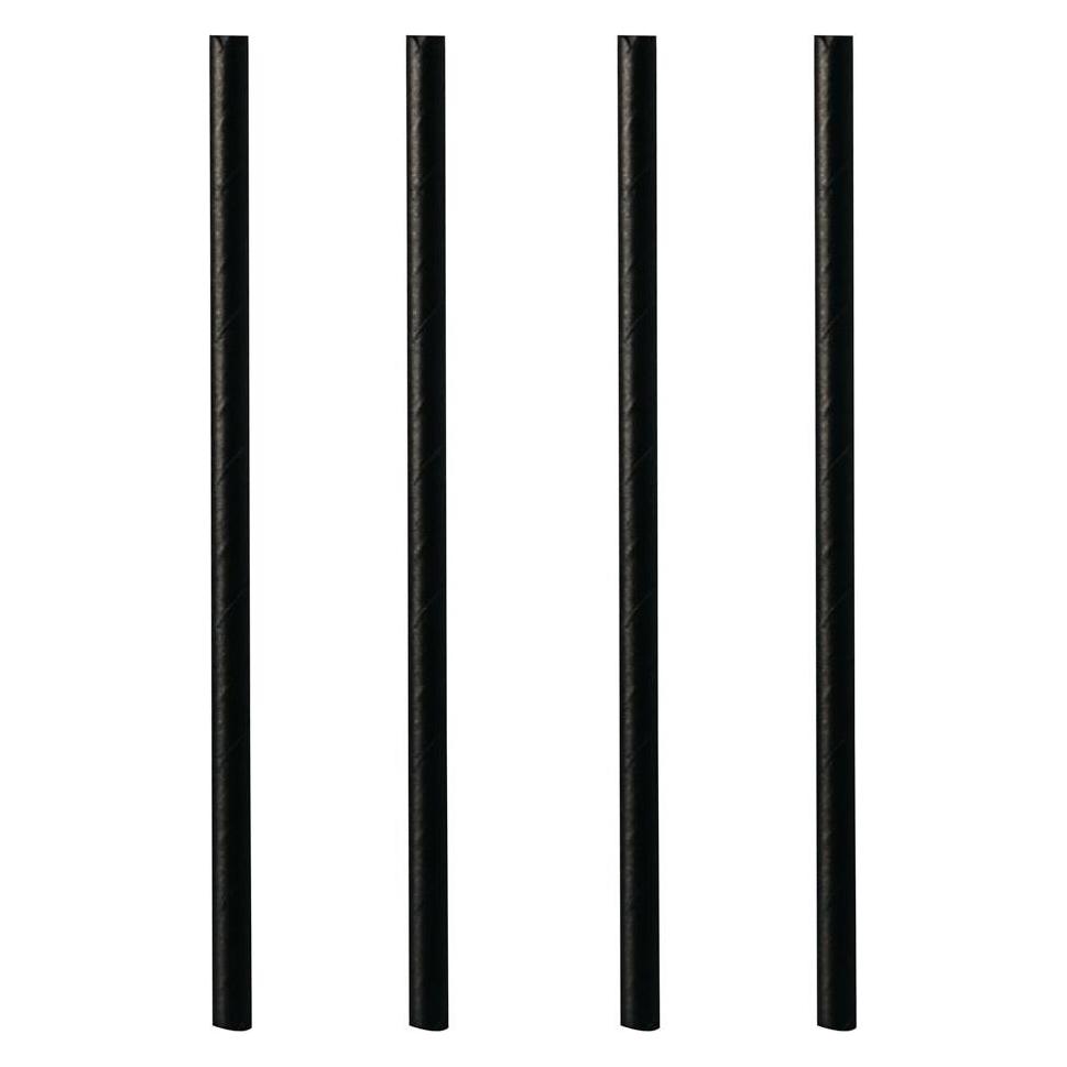 Papstar Cocktail Trinkhalm schwarz 7mm (500x) (87510)