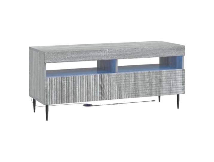 GKHPYURE TV-Schrank Sonoma aus Holz, Grau Flexible LED-Leuchten, umkehrbare Anschlüsse, schlankes Design, feuchtigkeitsbeständig, Innenbereich, Montage erforderlich