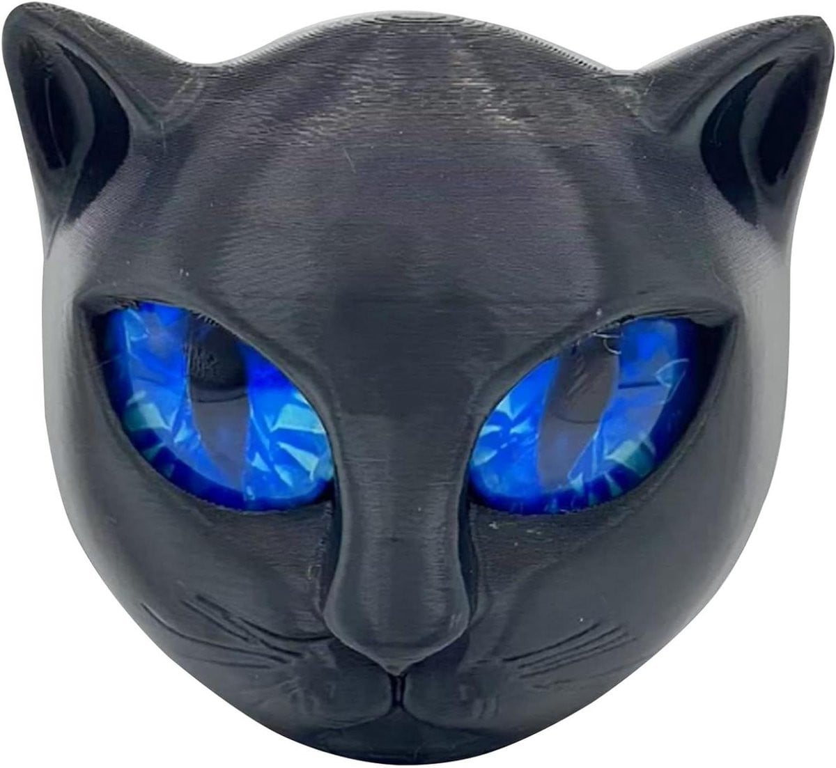 Handgemaakte donkere kattensculptuur - Keramisch miniatuurmodel en modern porseleinen dierenfiguur voor decoratie