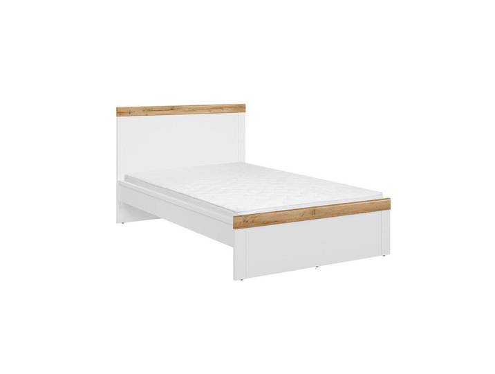 Petits-meubles Bettrahmen 120/200 Hella Weiß und Holz, Holzwerkstoff, 120x200 cm, Schlafzimmer, Bett