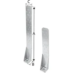 Simpson Sst, Holzverbinder, Simpson Zuganker HTT 4 (314x62x63,5x2,8mm) (1 Stk.)