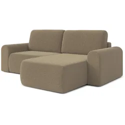 ECKSOFA L Form Otterton Braun 250/180/95 cm Rechts mit Schlaffunktion