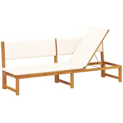 vidaXL, Liegestuhl, Kagondorf (Mit Creme-Kissen) (200 cm)
