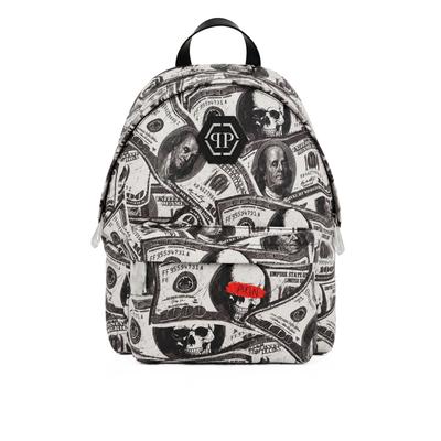 Freizeitrucksack PLEIN SPORT "Rucksack", schwarz-weiß (0102, weiß, schwarz), Rucksäcke, Freizeitrucksack