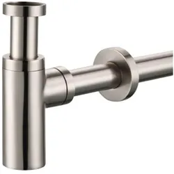 Plieger, Siphon, designbekersifon rond 5/4 met muurbuis 30cm met rozet inox (5/4")