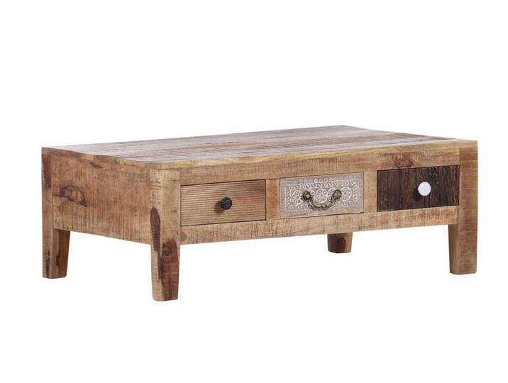 Couchtisch PUNO 100 x 70 cm Natur Multicolor, Akazie-/Mango...