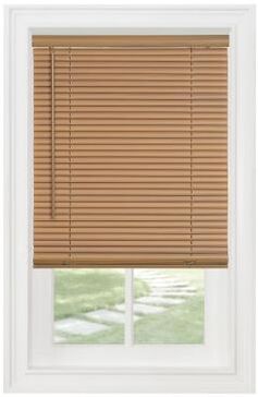 "Wide Width Cordless GII Morningstar 1"" Light Filtering Mini Blind Woodtone by Achim Home Décor in Wood (Size 24"" W 72"" L)"