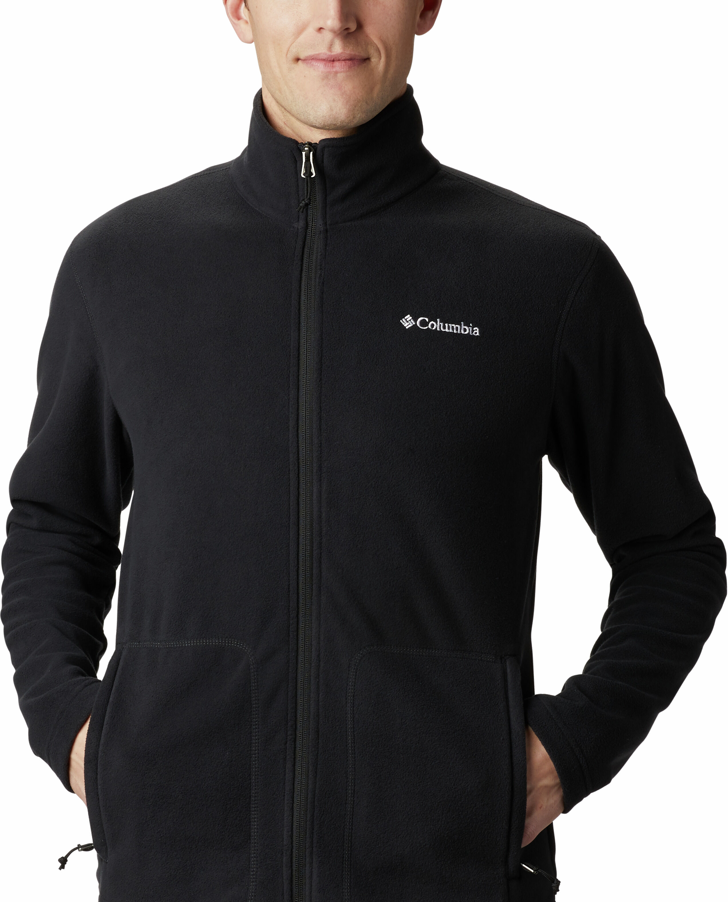 Fleecejacke COLUMBIA "Fast Trek Light FZ Fleece", Herren, Gr. XXL, schwarz, Fleece, Obermaterial: 100% Polyester, unifarben mit Farbeinsatz, regular fit normal, hoch geschlossener Ausschnitt, eingesetzt,eng eingefasste Kante, Jacken Fleecejacke, mit hochs