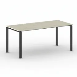 Konferenztisch PRIMO INFINITY 180x90 cm, schwarzes Metallgestell, Eiche natur