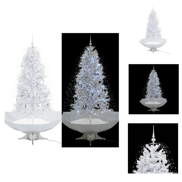 vidaXL Kunstkerstboom met parasolvoet, wit, 190 cm