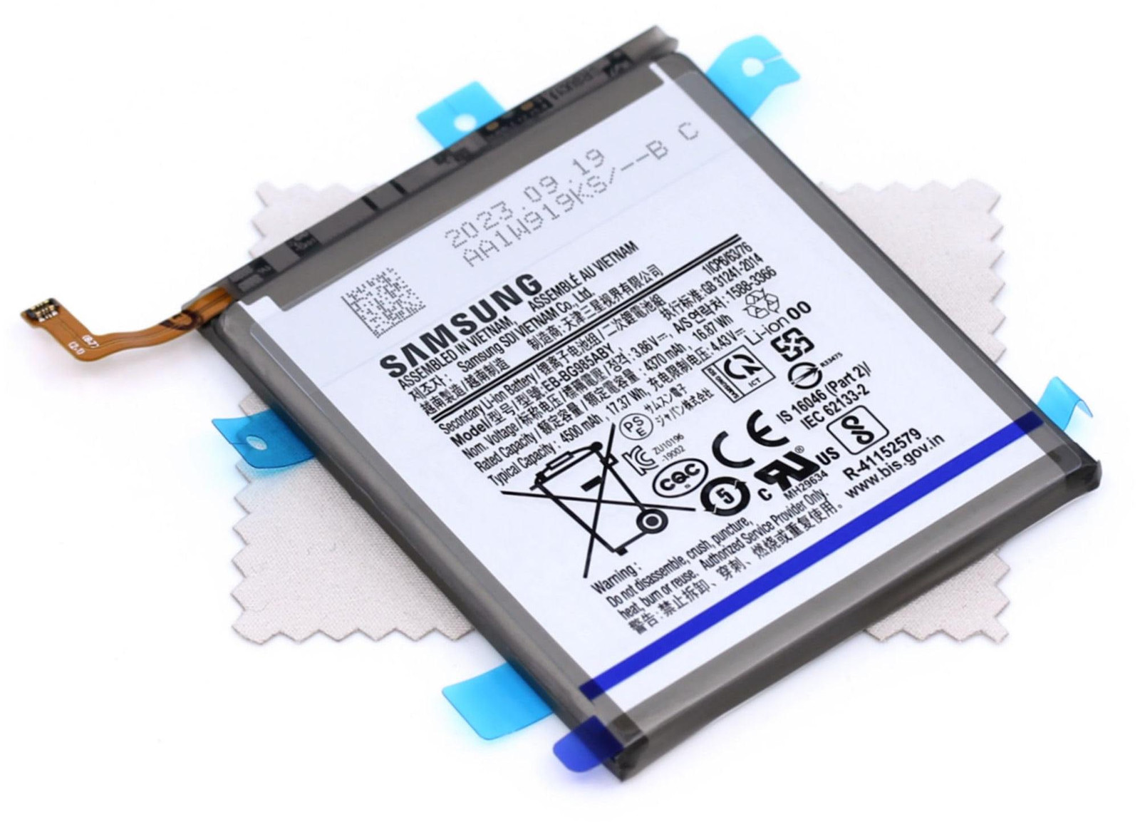 Originele Samsung EB-BG985ABY Accu voor Samsung Galaxy S20 Plus (G985F) en Galaxy S20 Plus 5G (G986B) met microvezeldoekje