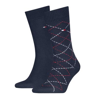 Socken TOMMY HILFIGER, Herren, Gr. 43-46, navy, Obermaterial: 85% Baumwolle, 14% Polyamid, 1% sonstige Fasern, Socken Socken
