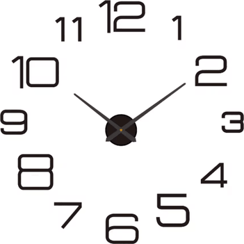Inspire Picks Modern 3D DIY Wall Clock Large Acrylic Mirror Sticker Quartz Decors 011b
