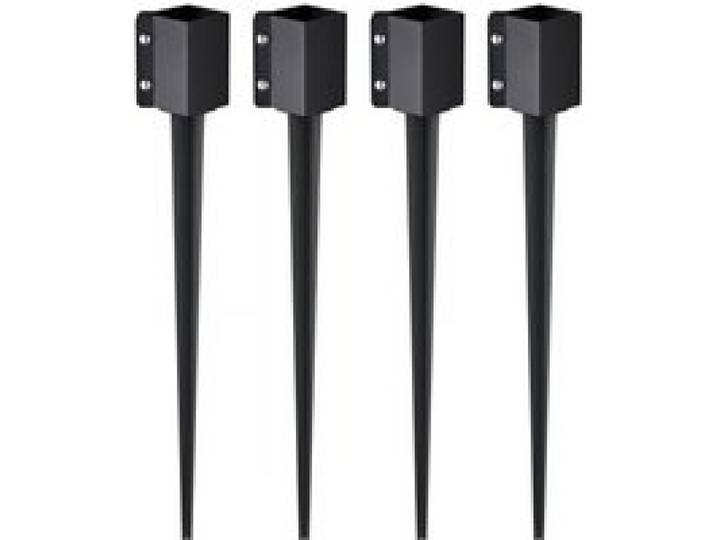 VEVOR Erdspieß für Zaunpfosten, 4er-Pack, 113 x 113 x 914 mm Außendurchmesser (Innendurchmesser 8,9 x 8,9 cm), Metall, schwarz pulverbeschichtet, Erdspieß für Briefkästen, Terrassen, Gartengeländer